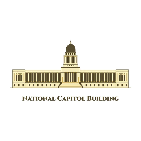 Здание Национального Капитолия Ориентир Соединенных Штатов Место Расположено Капитолийском Холме — стоковый вектор