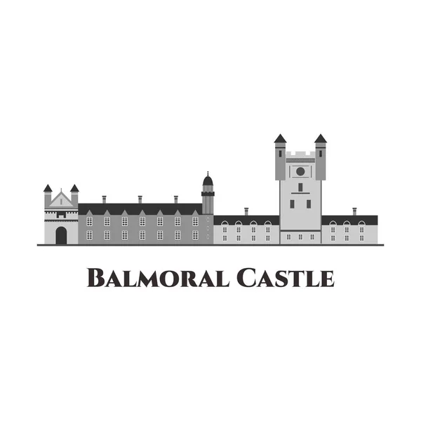 Balmoral Castle Scotland Large Estate House Royal Deeside Aberdeenshire Scotland — Stock Vector