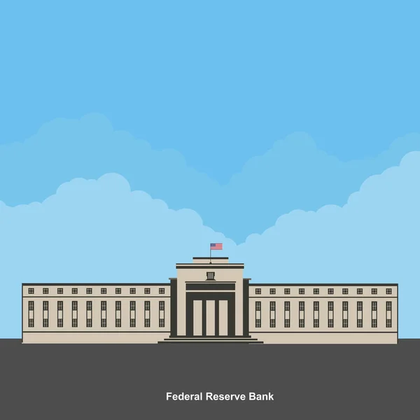 Fachada Edificio Bancario Antiguo Banco Reserva Federal San Francisco Ahora — Vector de stock