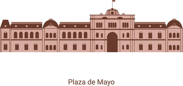 Casa Rosada Buenos Aires Argentina Vista Plaza Mayo Una Piazza — Vettoriale Stock