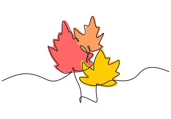 Maple Leaf Line Art Jedna Souvislá Čára Kreslí Abstraktní Tropický — Stockový vektor