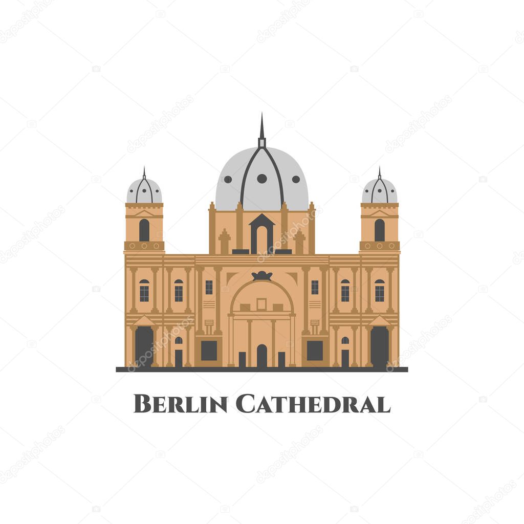 Vector landmarks of Berlin, Germany. Awesome cathedral, one of the must see attractions in the city. Enjoyable visit to a beautiful, historic building. The largest Protestant church in Germany