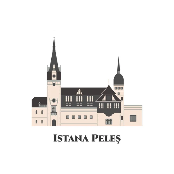 Pele Castle Een Neo Renaissance Kasteel Prahova County Roemenië Zeer — Stockvector