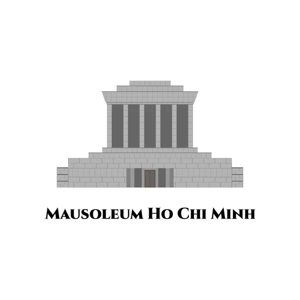 The President Ho Chi Minh Mausoleum in Hanoi, Vietnam. It is a tourist attraction. Worth to visit. Flat illustration of Vietnam architectural building landmark vector icon for web design