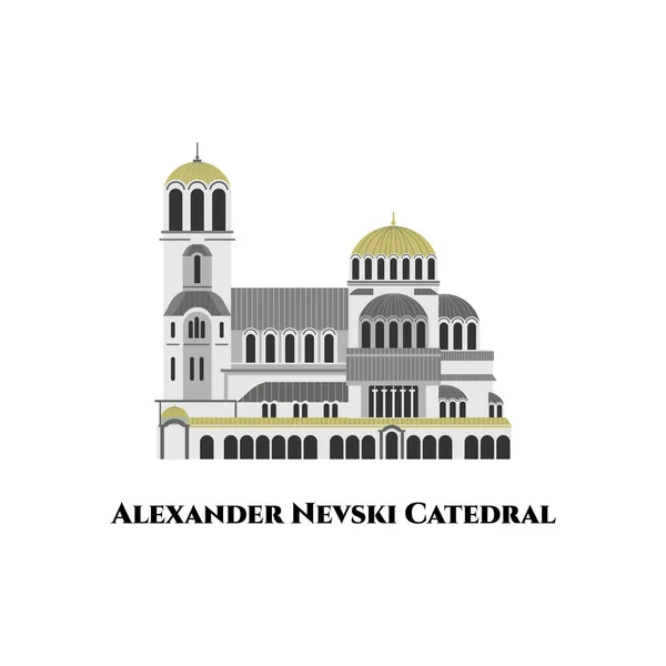 Alexander Nevsky Katedrali Sofya Bulgaristan Şehrin Etkileyici Yeridir Şehrin Mirası — Stok Vektör