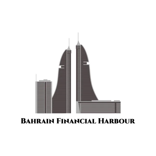 Bahréin Financial Harbour Proyecto Desarrollo Comercial Manama Gran Edificio Emblemático — Archivo Imágenes Vectoriales