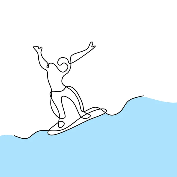Eine Durchgehende Linienzeichnung Des Snowboarders Mann Handgezeichnete Linie Kunst Minimalistisches — Stockvektor