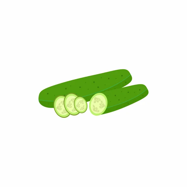 Φρέσκο Και Κομμένο Αγγούρι Υγιές Θρεπτικό Λαχανικό Αγγούρι Για Γεωργική — Διανυσματικό Αρχείο