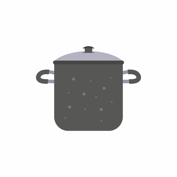 Diseño Plano Cacerola Estilo Vector Dibujos Animados Tema Cocina Clip — Archivo Imágenes Vectoriales