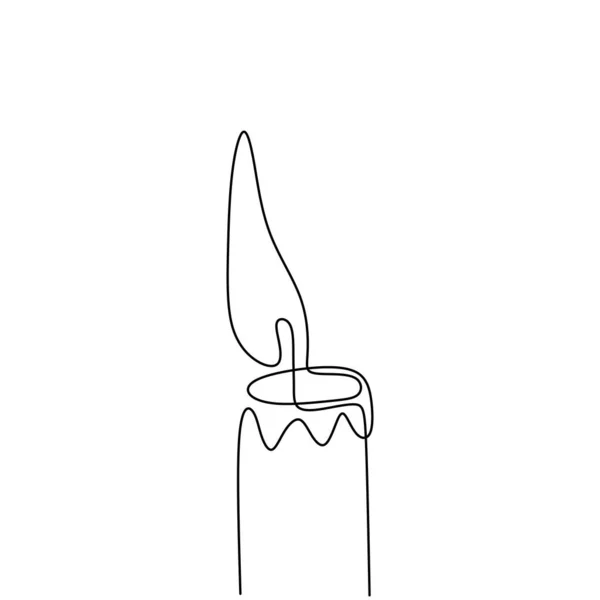 Desenho Contínuo De Linha De Arte Simples à Vela. Forma Da Chama ícone Do  Contorno De Fogo à Luz Da Luz Da Vela. Mão Vetorial Dese Ilustração do  Vetor - Ilustração de