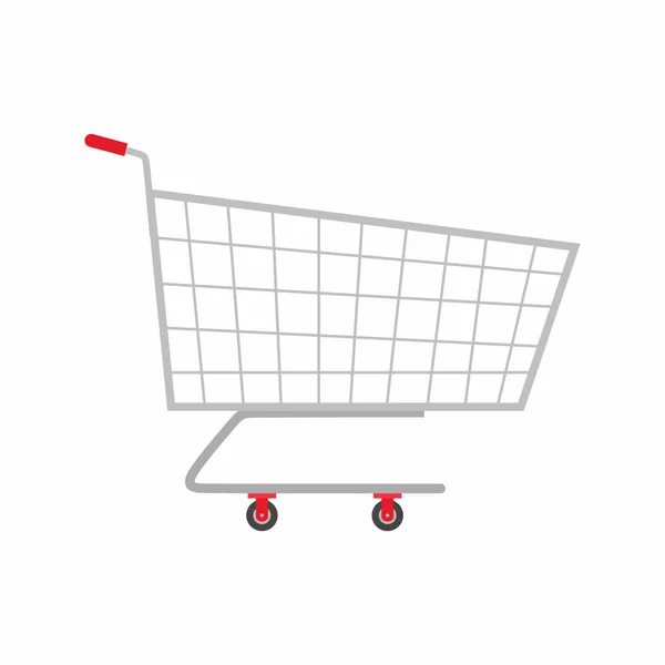 Trolly Flat Icons Empty Supermarket Shopping Cart Vector Illustration Isolated — Stock Vector