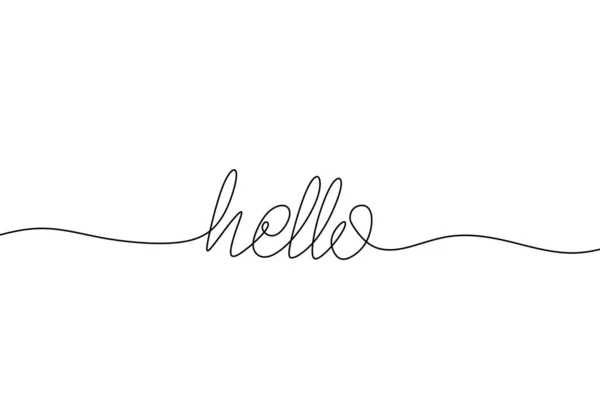 Hello Inscription Manuscrite Lettrage Dessiné Main Calligraphie Dessin Une Phrase — Image vectorielle