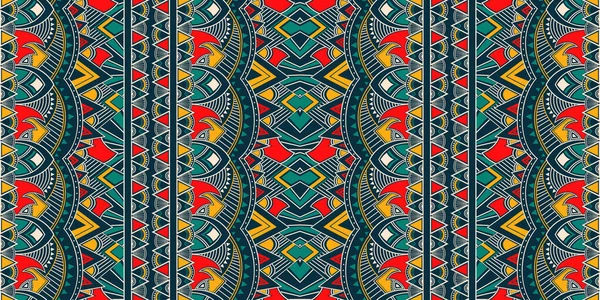 Ikat Ornamento Folclore Geométrico Textura Vetorial Étnica Tribal Padrão Listrado — Vetor de Stock