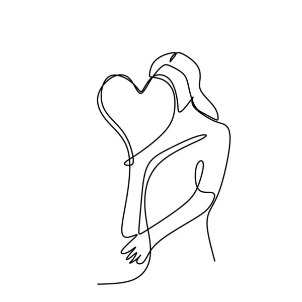 Premium Vector  Sketch of a young couple in love.line art in a minimalist  style.modern art.