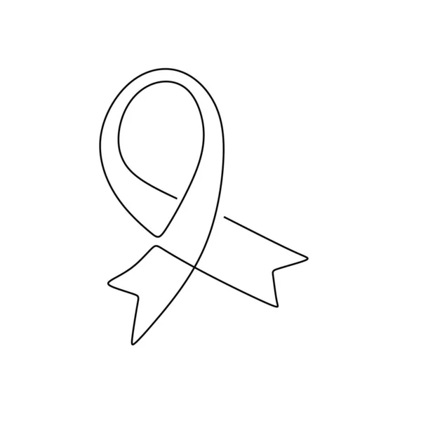 Linje Logotyp Design Bröstcancer Välgörenhet Märke Band National Breast Cancer — Stock vektor