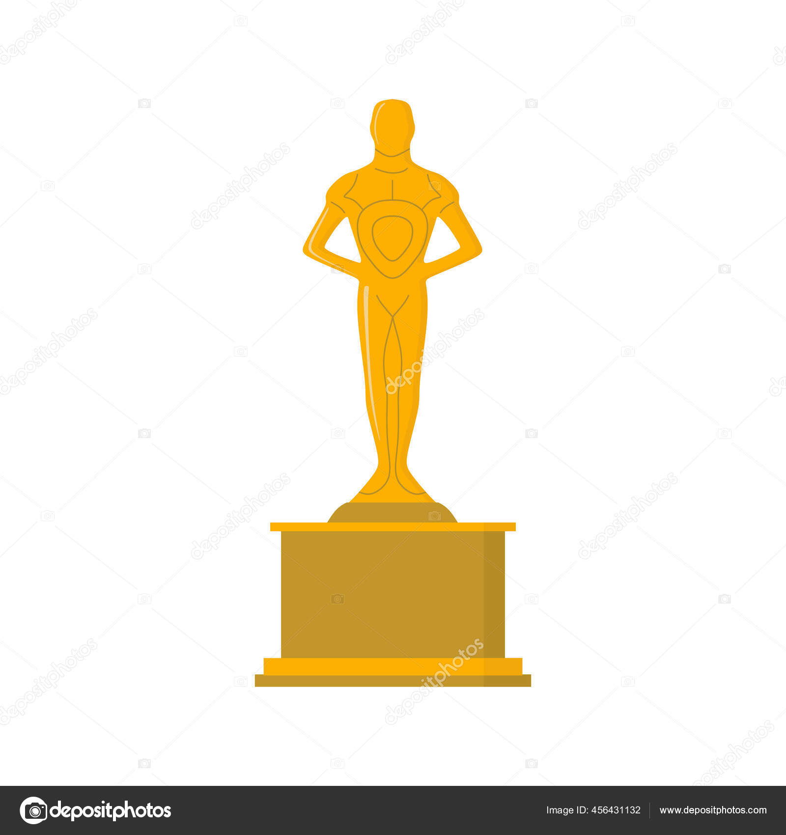Icono Del Trofeo Oscar Premios Mérito Artístico Técnico Industria  Cinematográfica Vector de stock por ©ngupakarti 456431132
