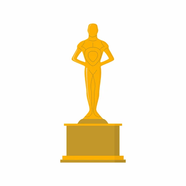オスカートロフィーのアイコン 映画業界における芸術的および技術的メリットのための賞 ハリウッドのトロフィーシンボル エンターテイメント業界で最も有名で権威のある賞です ベクターイラスト — ストックベクタ