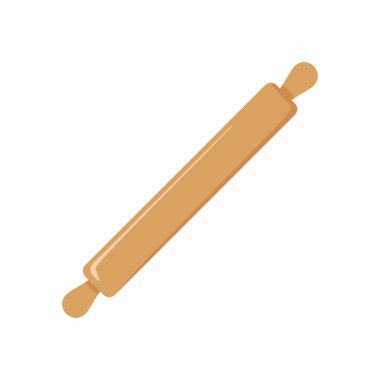 Hamur merdanesi. Mutfak gereçleri, mutfak gereçleri, beyaz arka planda izole edilmiş ikonlar. Menü dekorasyonu için yemek yapıyorum. Düz çizgi film tasarım vektör çizimi