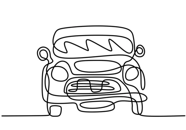 Desenho Linha Contínua Carro Clássico Bwm Mini Cooper Sport Carro — Vetor de Stock