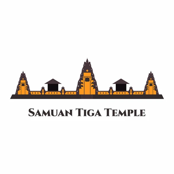 Pura Samuan Tiga Templo Hindú Bali Indonesia Lugar Hermoso Está — Vector de stock