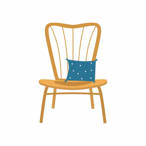 Άνετη Καρέκλα Μπαστούνι Μαξιλάρι Έπιπλα Για Χαλάρωση Υπόλοιπο Σχεδιασμό Κινουμένων — Διανυσματικό Αρχείο