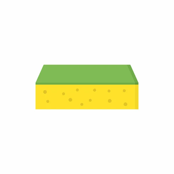 Esponja Icono Diseño Una Esponja Amarilla Verde Para Limpiar Aislada — Vector de stock