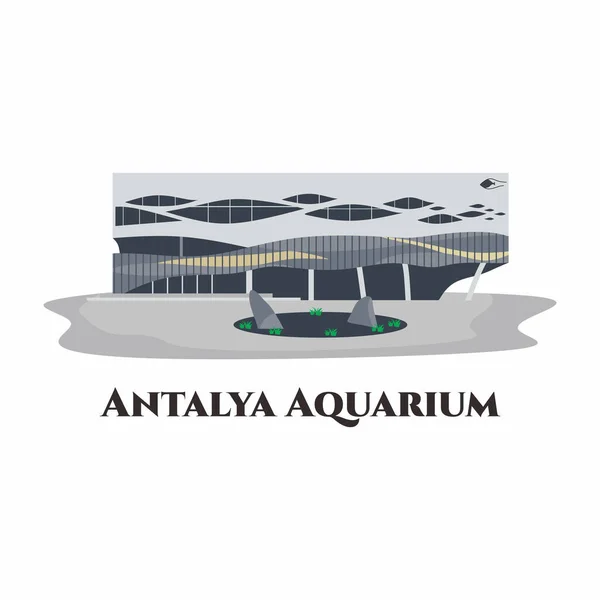トルコのアンタルヤ水族館 世界最大の水族館の複合体の一つ 休暇のために訪問する素晴らしい場所 そこではあらゆる動物を見ることができます トルコの観光名所 — ストックベクタ