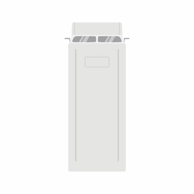 Reklam için gıda kamyonu vektörü düz çizimi, kurumsal kimlik. Çizgi film tarzında üstten manzaralı bir nakliye aracı. Sokak ve fast food kamyonu, içki, tatlı, biftek, hamburger