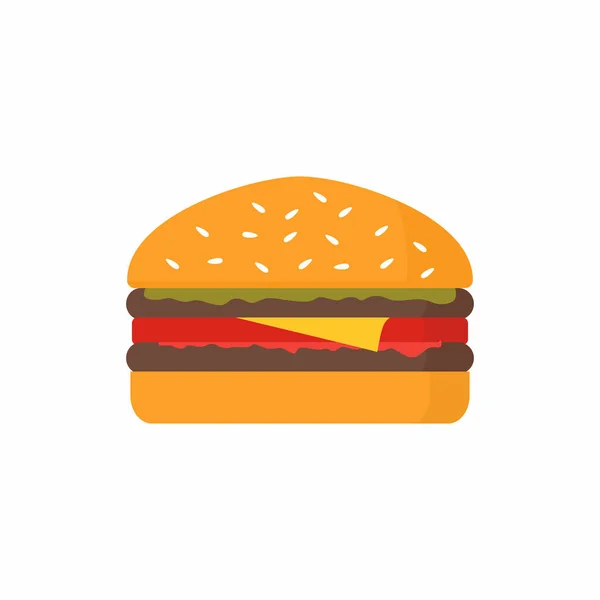 Ručně Kreslené Kreslené Kreslené Ilustrace Vynikající Burger Rychlé Jídlo Vektor — Stockový vektor