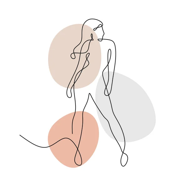 Línea Continua Cuerpo Abstracto Mujer Una Sola Línea Hermosa Mujer — Vector de stock