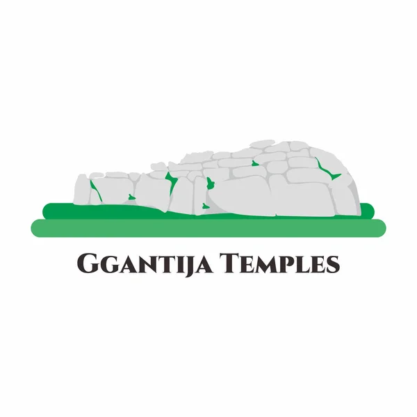 Les Temples Gantija Des Anciens Monuments Indépendants Monde Inclus Dans — Image vectorielle