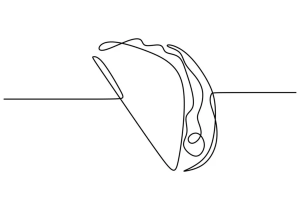Одноразова Безперервна Лінія Великого Шашлику Великий Шашлик Одному Стилі Лінії — стоковий вектор