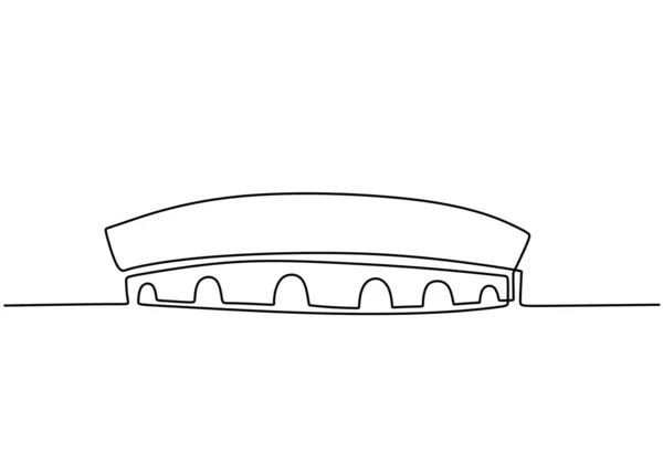 Continuo Una Línea Estadio Fútbol Estadio Fútbol Estilo Una Sola — Archivo Imágenes Vectoriales