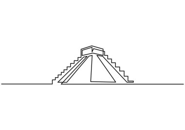 Meksika 'da sürekli tavuk itza kuyruğu. Meksika 'da beyaz arka planda izole edilmiş tek bir tavuk hattı var..