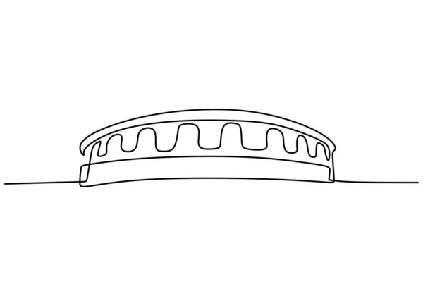 Continuo Una Línea Estadio Fútbol Estadio Fútbol Estilo Una Sola — Archivo Imágenes Vectoriales