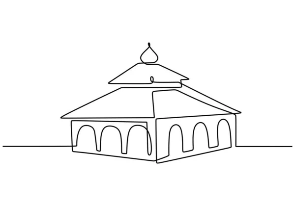 Mezquita Continua Una Línea Dibujo Vectorial Diseño Minimalista Signo Símbolo — Archivo Imágenes Vectoriales