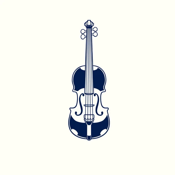 Violon Croquis Dessiné Main Sur Fond Blanc Violon Acoustique Classique — Image vectorielle