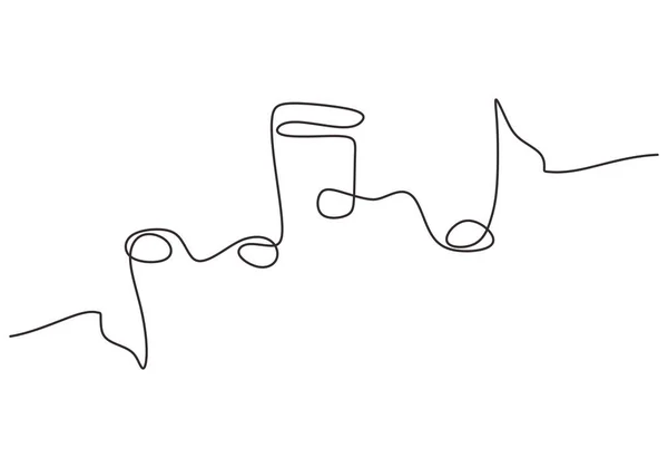 Une Illustration Vectorielle Continue Note Musique Dessin Art Ligne Signe — Image vectorielle