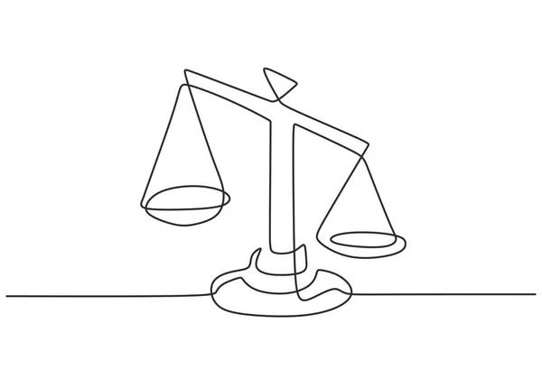 Símbolo Equilibrio Peso Continuo Dibujo Una Línea Libra Identidad Legal — Vector de stock