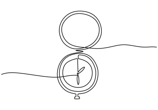 方向ハンド描画ラインアートミニマリストスタイルのための針付きコンパスの1つの連続線画 旅行のコンセプト ナビゲーションコンパスベクトルのイラスト — ストックベクタ