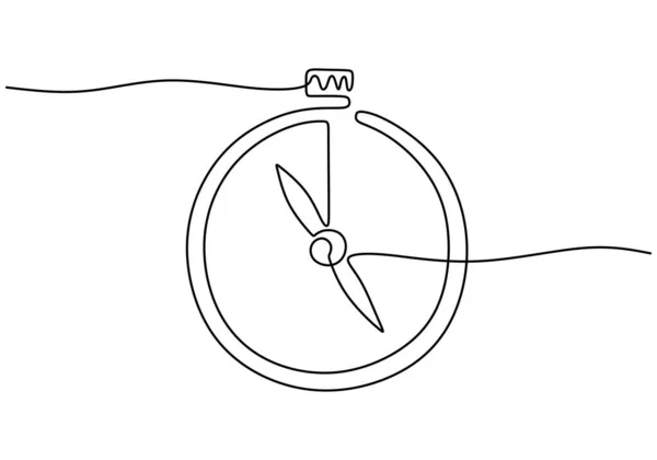 方向ハンド描画ラインアートミニマリストスタイルのための針付きコンパスの1つの連続線画 旅行のコンセプト ナビゲーションコンパスベクトルのイラスト — ストックベクタ