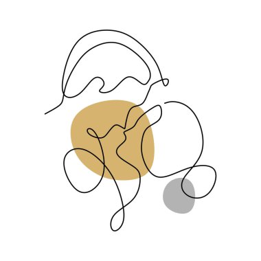 Bir çift öpüşme çizgisi. Minimalist aşk ve romantik fikir, poster ve duvar dekorasyonu için iyidir. Basit bir kavram ile vektör illüstrasyon soyut yüzü.