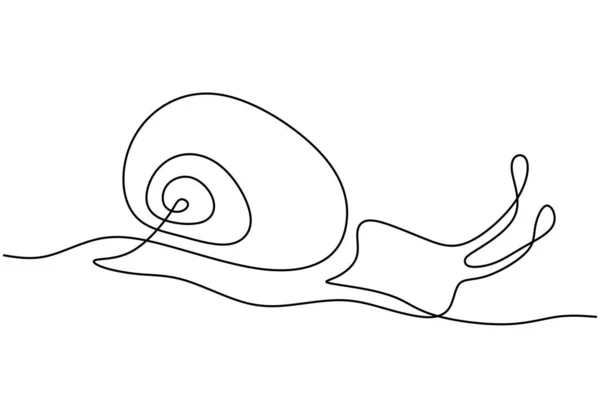 Dessin Continu Escargot Haute Valeur Nutritive Escargot Alimentation Saine Concept — Image vectorielle