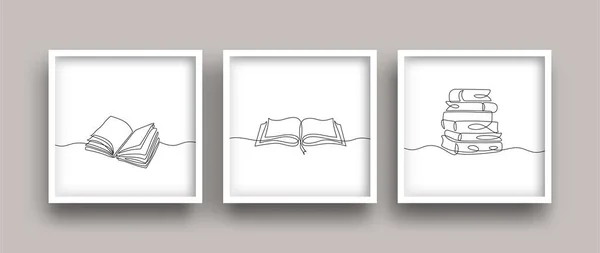 Réservez Jeu Dessin Ligne Minimaliste Main Continue Dessinée Collections Affiches — Image vectorielle