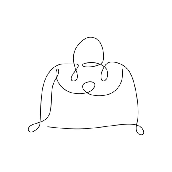Μια Γραμμή Διανυσματική Απεικόνιση Μιας Γυναικείας Τσάντας Κομψή Γυναικεία Τσάντα — Διανυσματικό Αρχείο