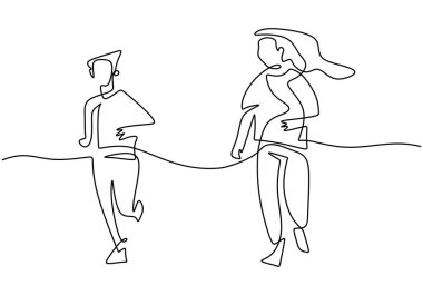 Genç annenin sabahları genç oğluyla birlikte koşarken sürekli çizdiği çizgi. Mutlu anne ve oğul saha parkında egzersiz yapıyor. Aile sevgisi konsepti. Vektör illüstrasyonu