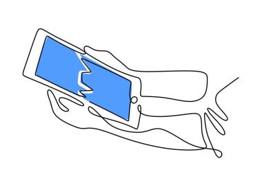 Touchpad PC 'deki grafiği işaret eden sürekli bir çizgi çizimi borsa haritasını analiz ediyor. İş finans ve yatırım konsepti. Beyaz arkaplanda vektör minimalizmi çizimi