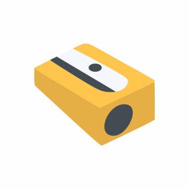 Kalem açacağı aleti. Okul ve ofis için kırtasiye malzemeleri. Çizim yapmak ve kalem yazmak için gerekli aletler. Düz çizgi film vektör çizimi arkaplanda izole edildi.