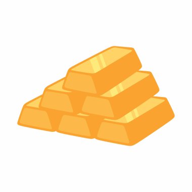 Altın külçeleri düz çizim yığını. Zenginlik kavramı. Basit vektör tasarımı. Bankacılık ve finans temaları için modern geometrik biçim uygun.