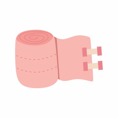 Modern düz sargı bezi çizimi. İlk yardım konsepti tasarımı. Basit çizgileri olan ölçeklenebilir vektör ögesi.